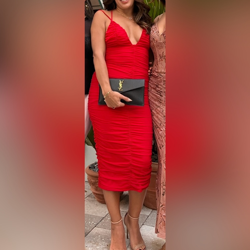 Michael Costello Red Midi Dress - Picture 5 of 5